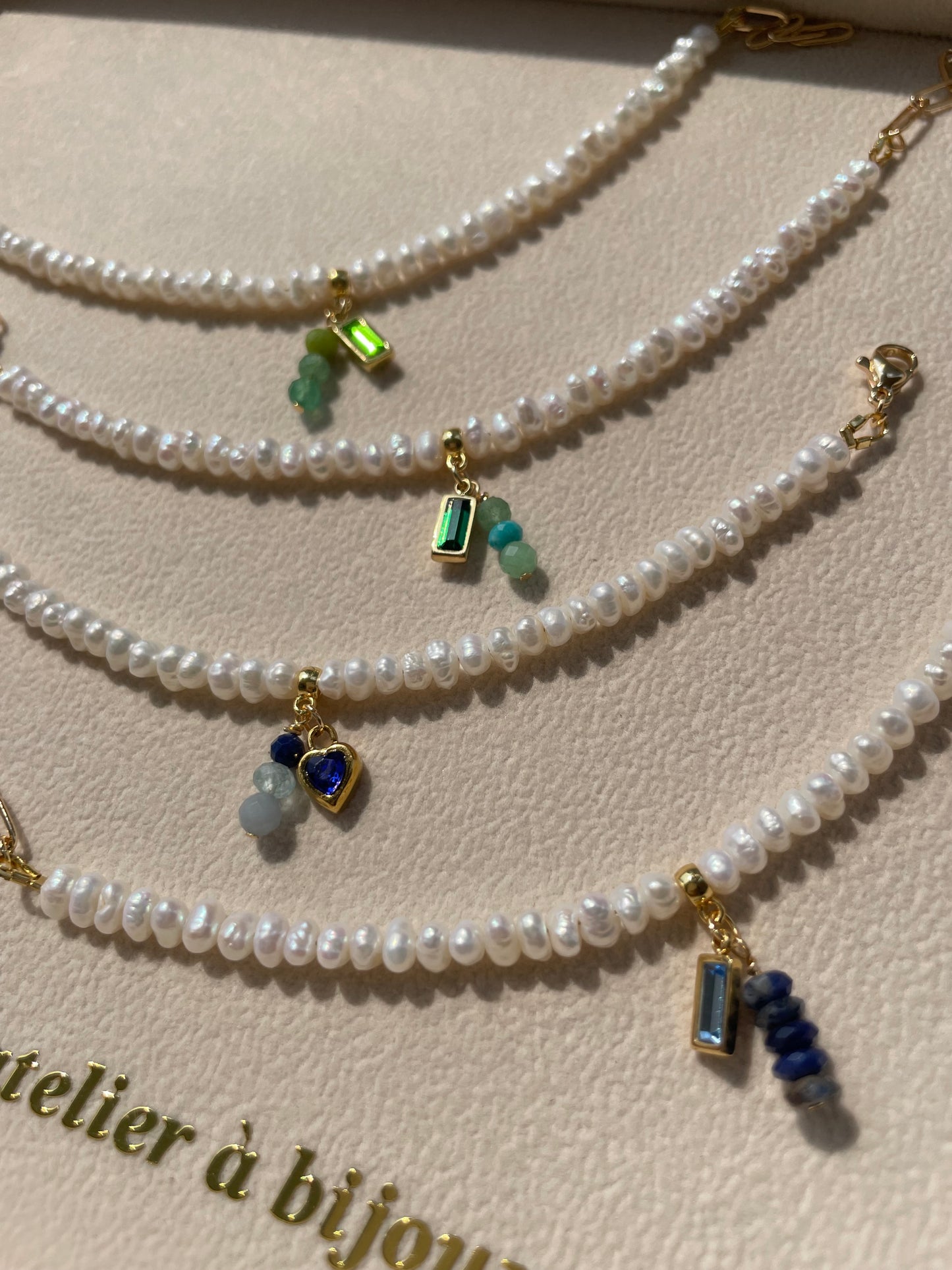 5mm pearl & charm bracelets