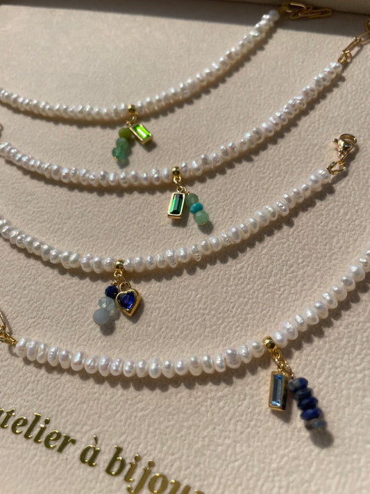 Vòng tay ngọc trai 5mm & charm