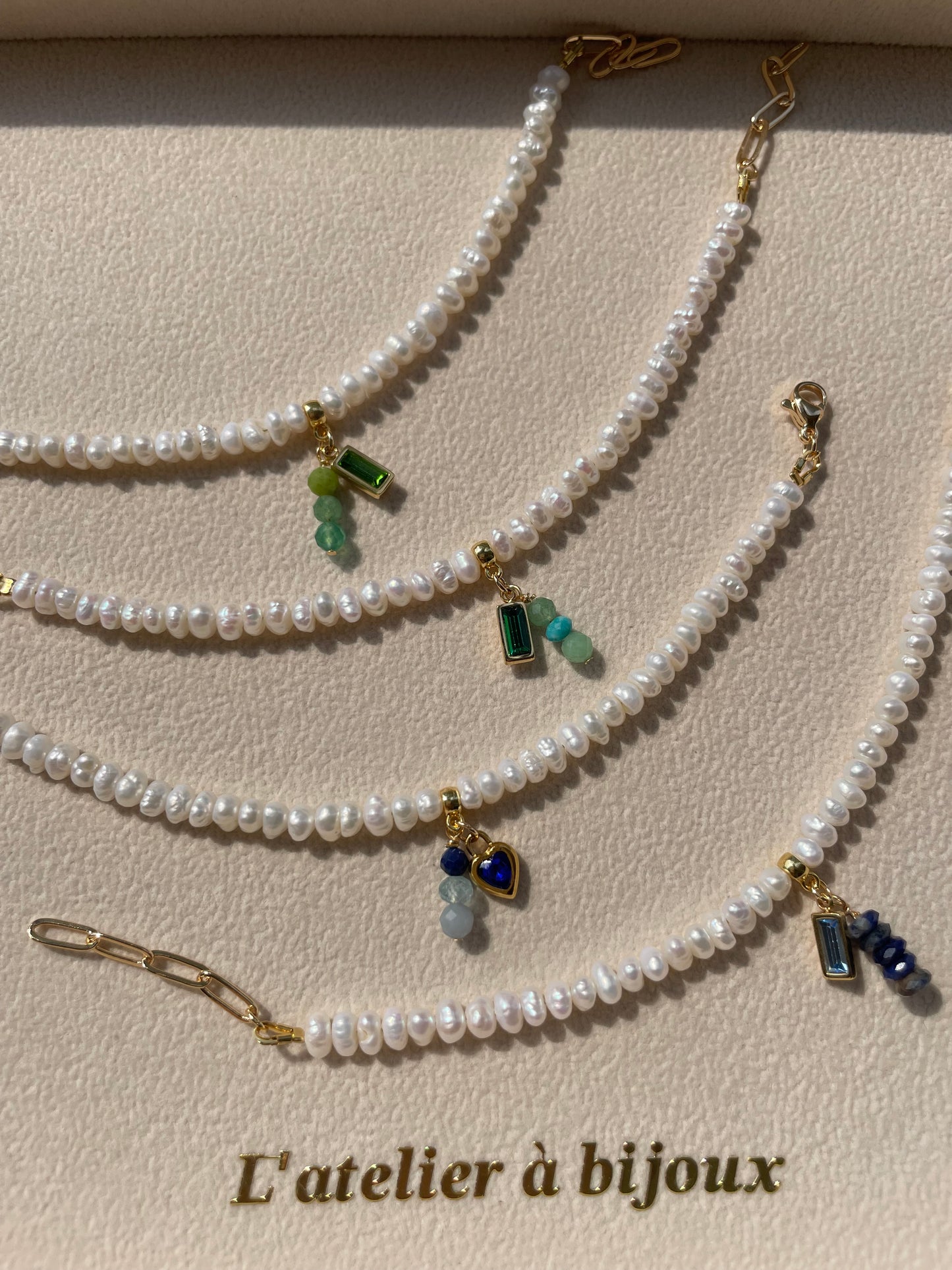 5mm pearl & charm bracelets