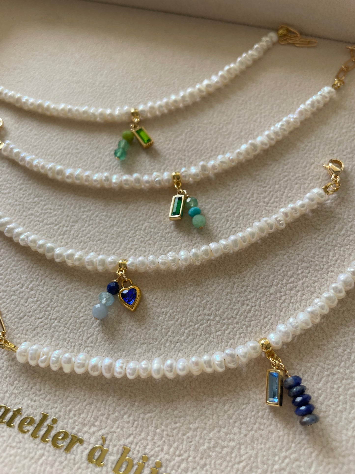 5mm pearl & charm bracelets