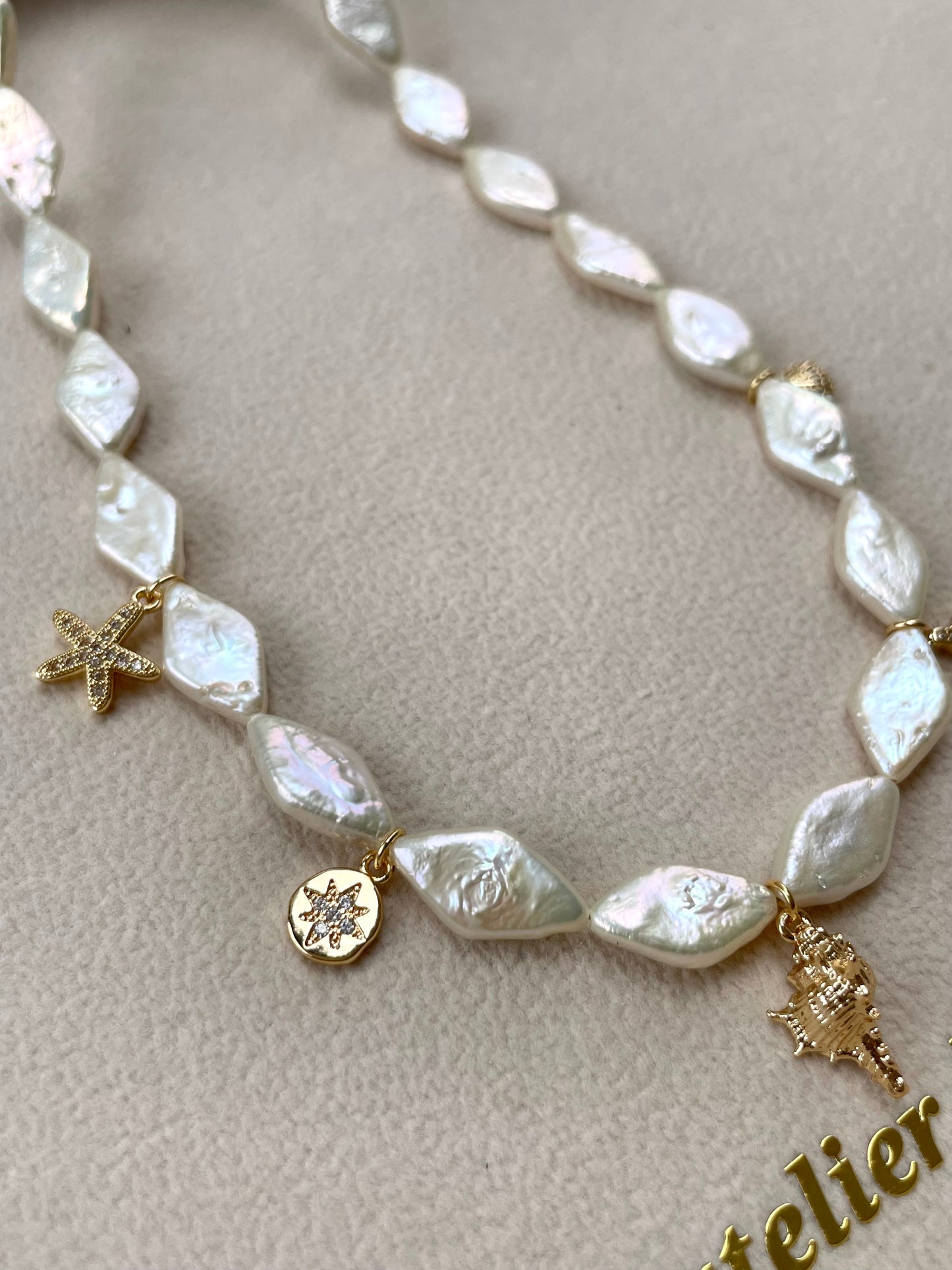 Vòng cổ ngọc trai Diamond & 5 charm