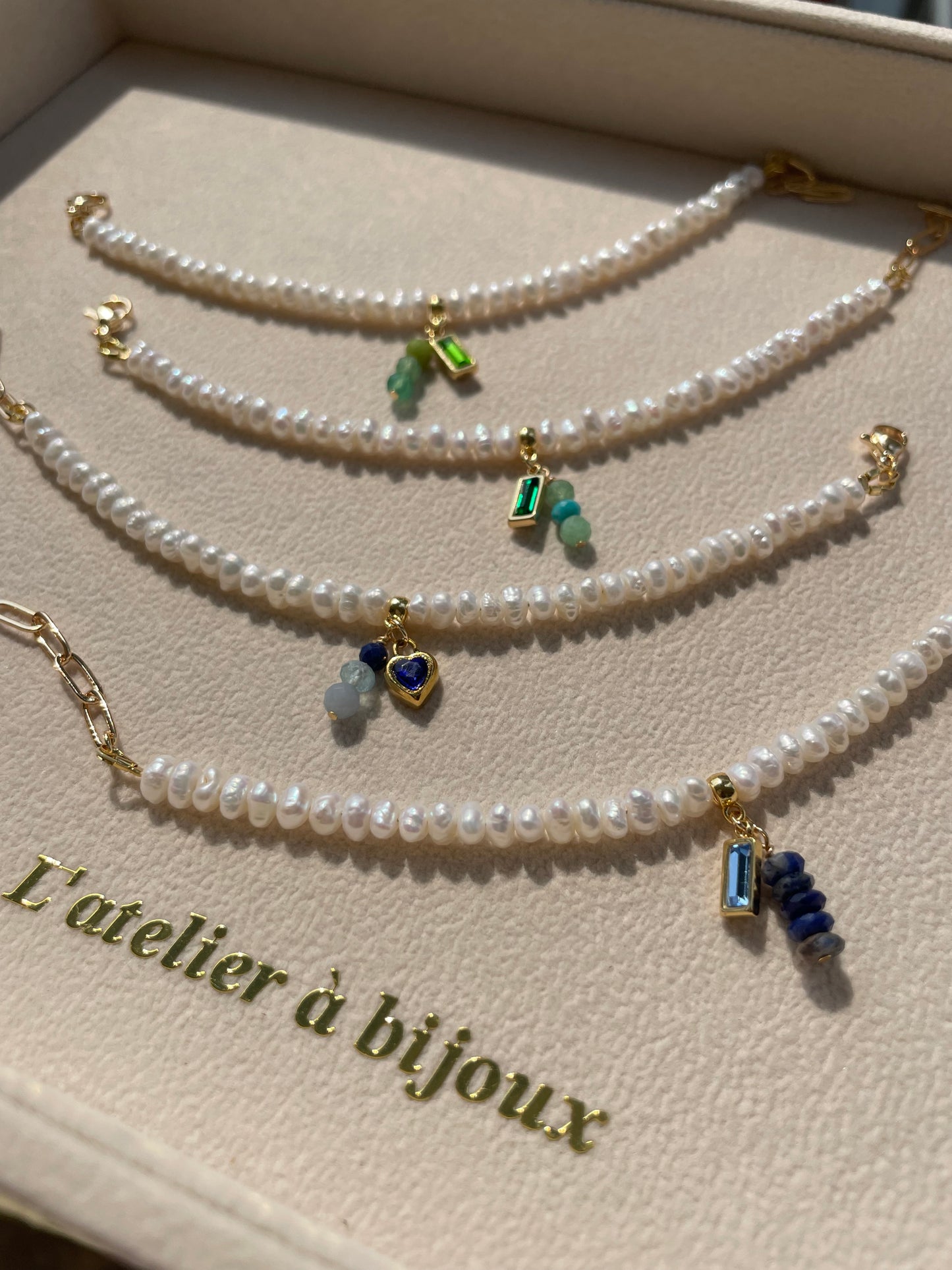 5mm pearl & charm bracelets