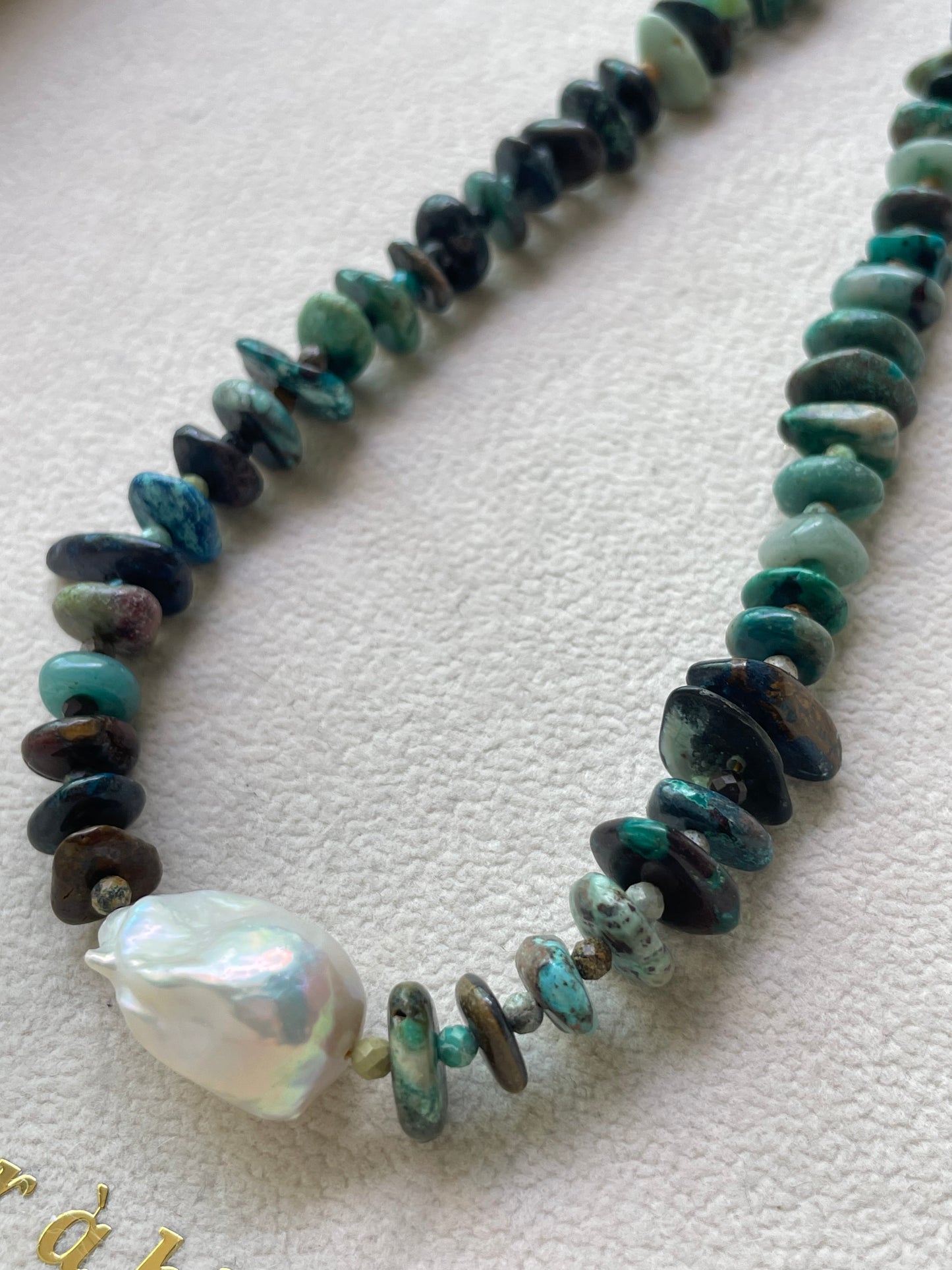 Vòng cổ ngọc lam và ngọc trai