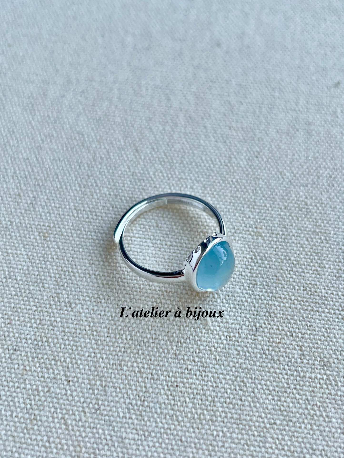 Nhẫn bạc Ada đá Aquamarine