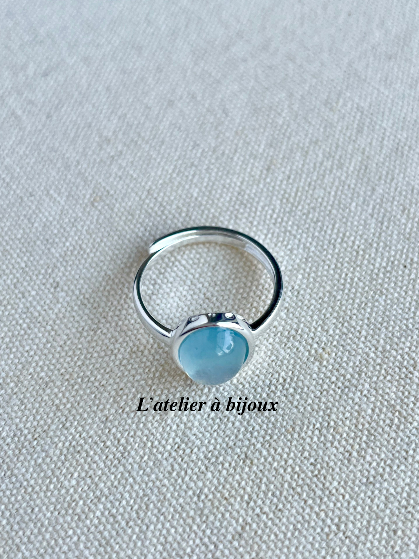 Nhẫn bạc Ada đá Aquamarine
