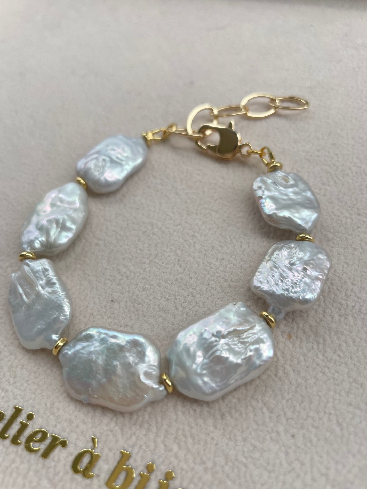 Vòng tay ngọc trai chữ nhật 14mm