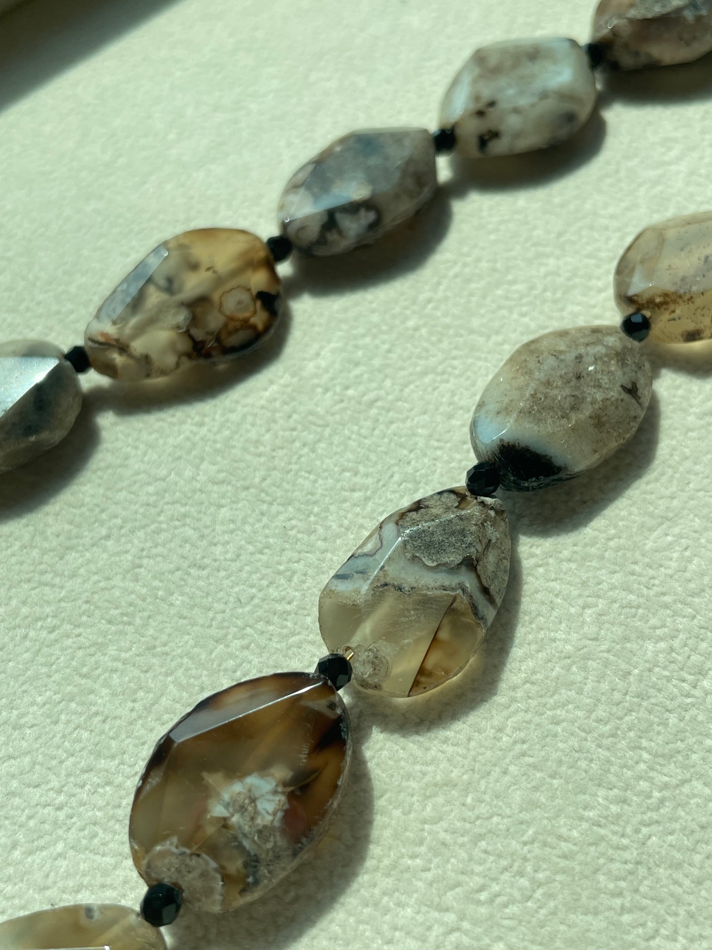 Black Sakura Agate & Black Spinel necklace