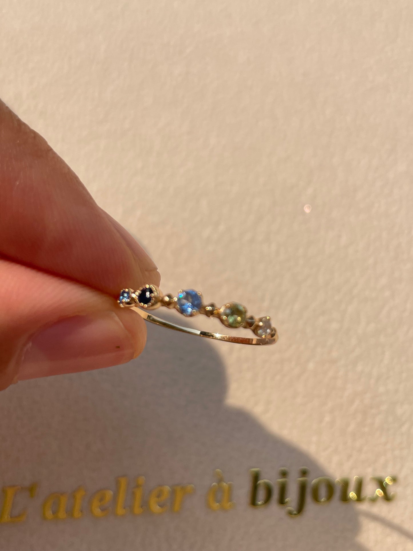 Nhẫn bạc S925 mix 5 đá quý - N3