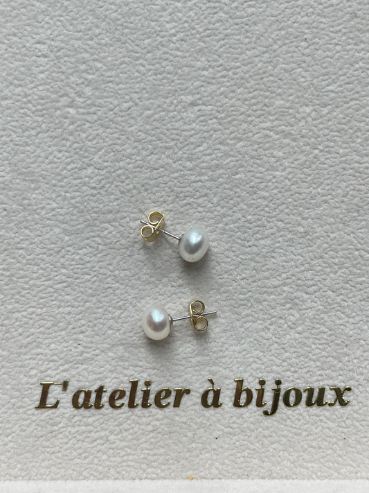 Hoa tai ngọc trai 6mm