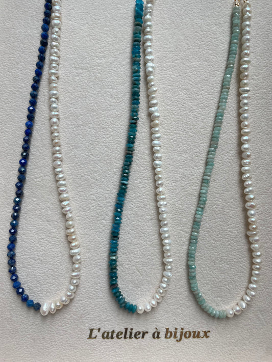 Vòng cổ ngọc trai đá quý 1 lớp