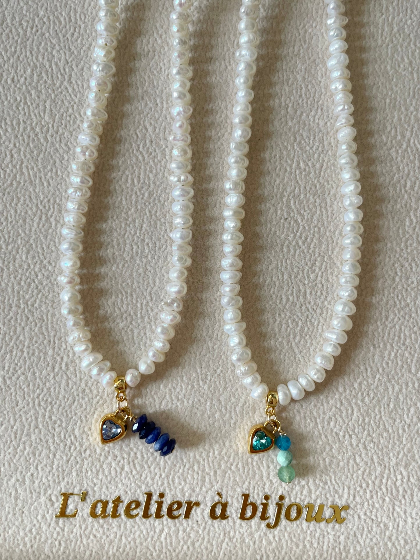 5mm pearl & charms necklace