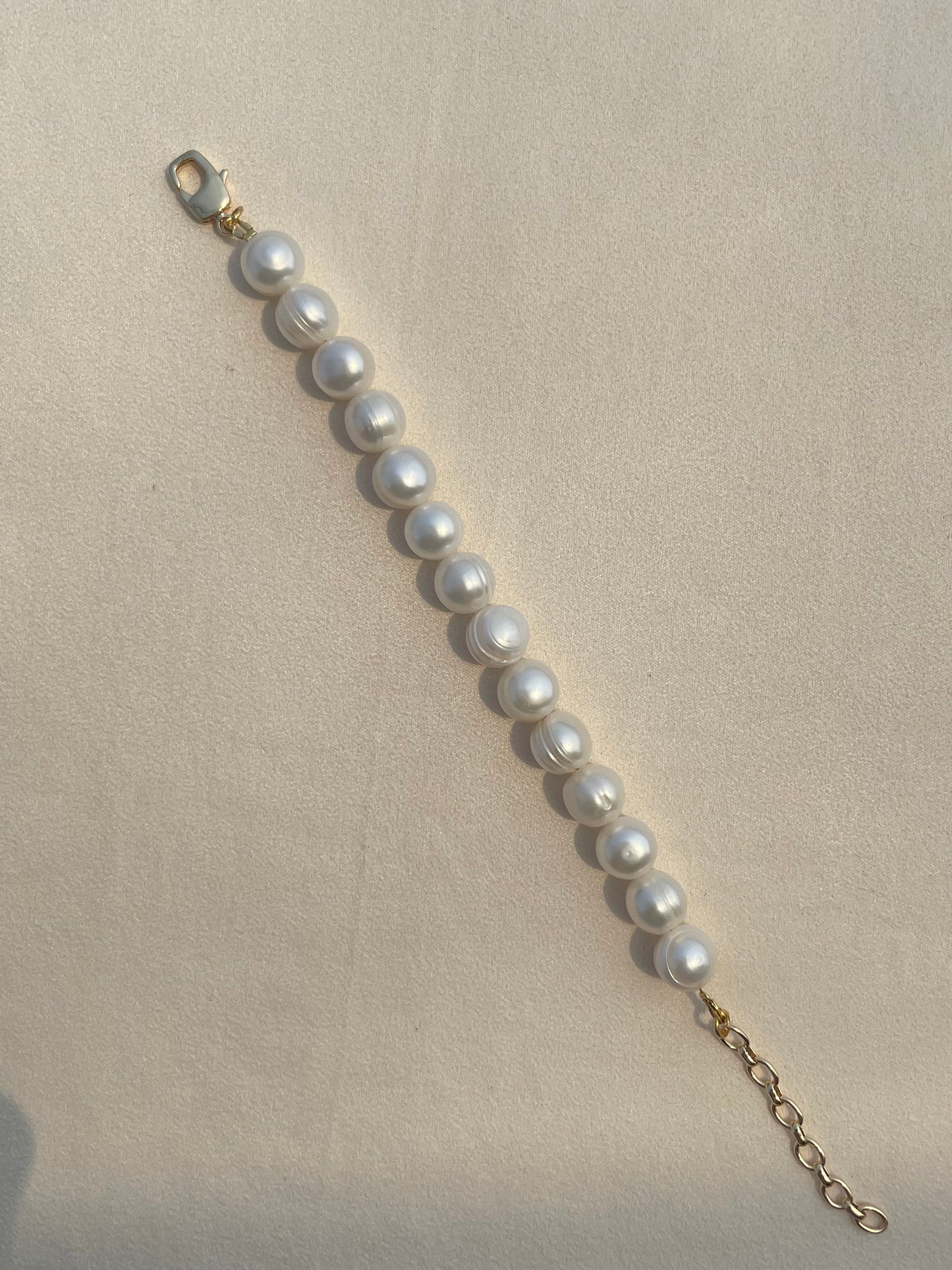 11mm thread round pearl bracelet