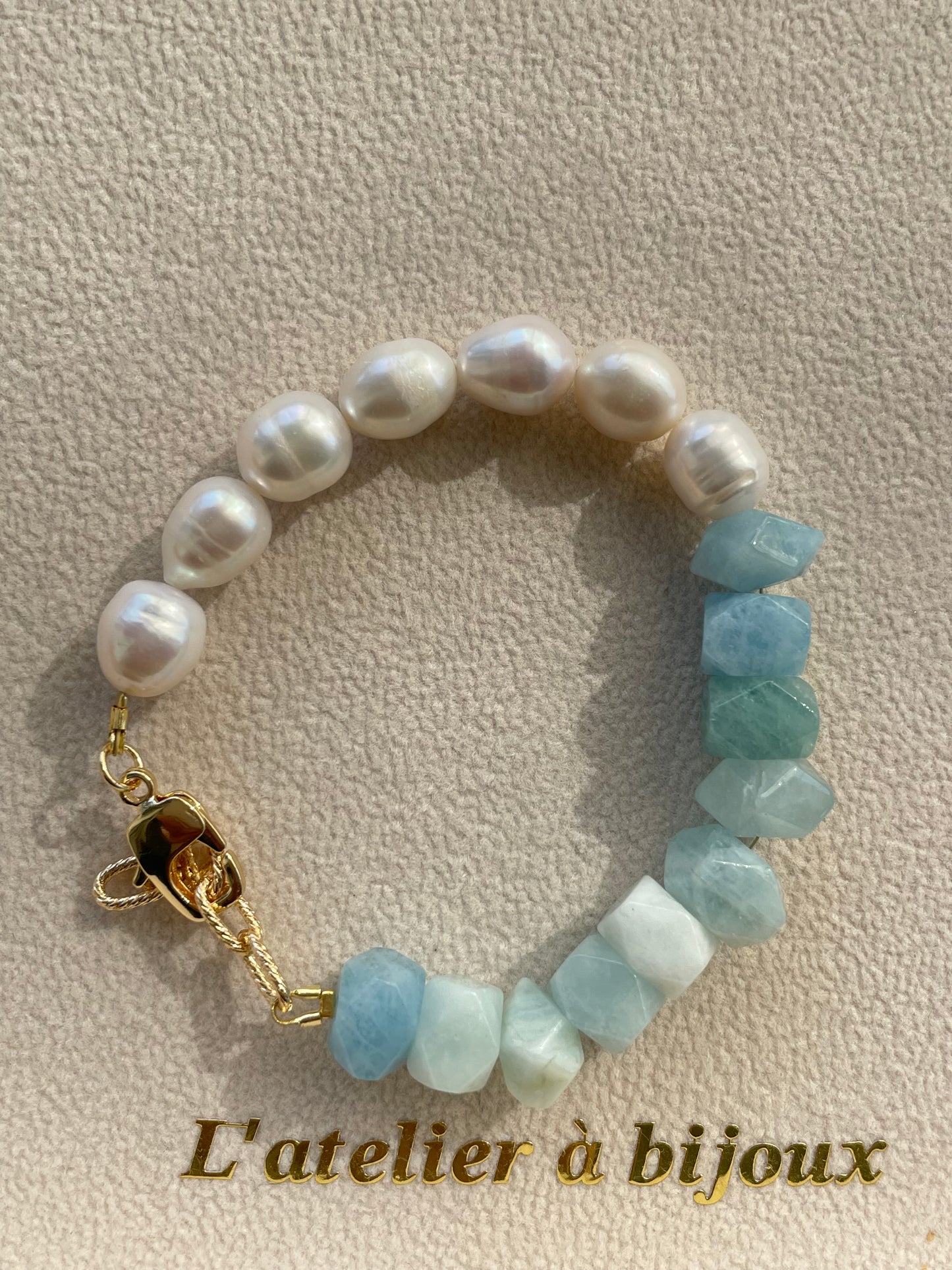 Vòng tay ngọc trai & Aquamarine