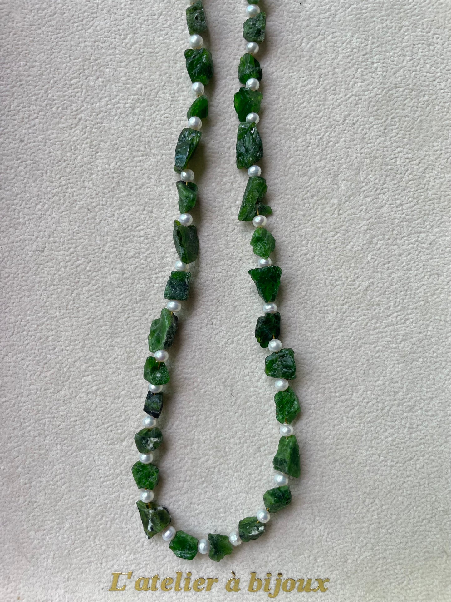 Vòng cổ Diopside và ngọc trai