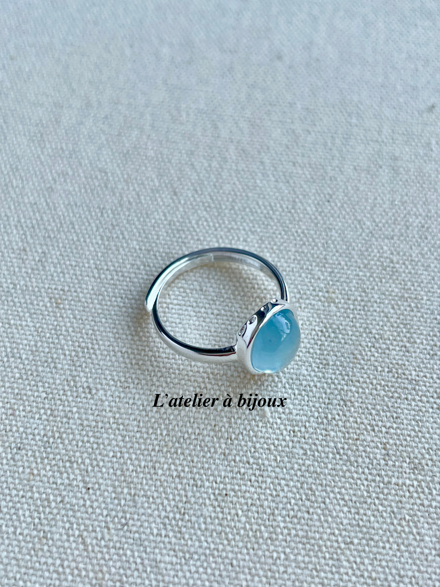 Ada Aquamarine Silver Rings