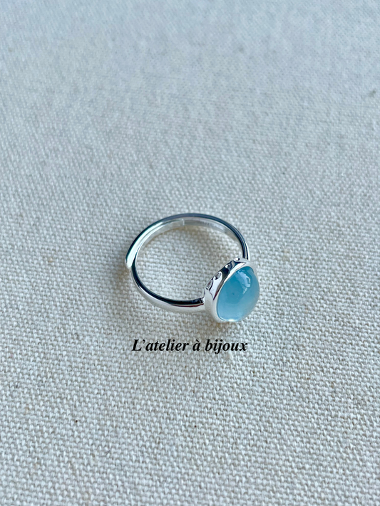 Ada Aquamarine Silver Rings