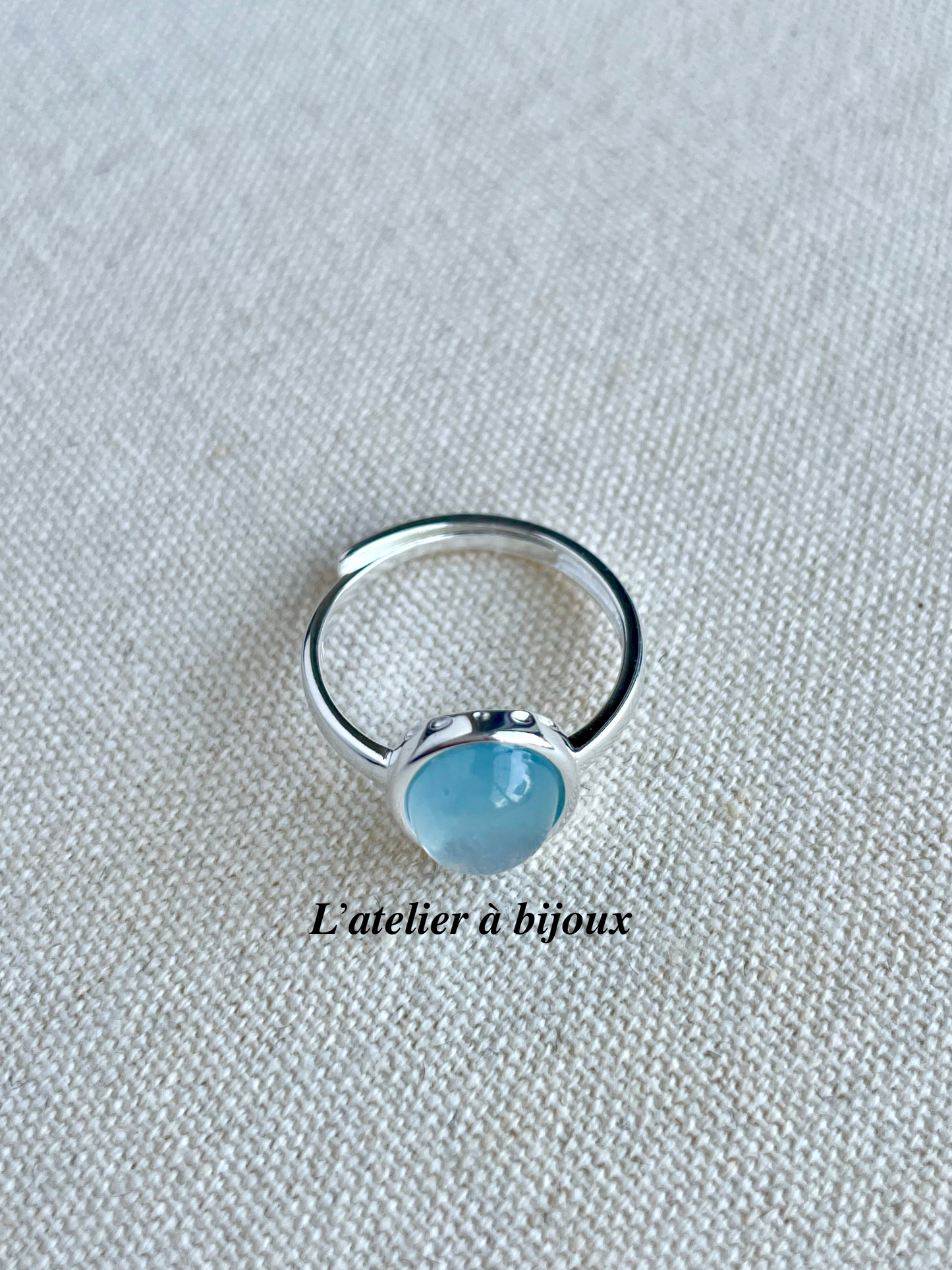 Ada Aquamarine Silver Rings