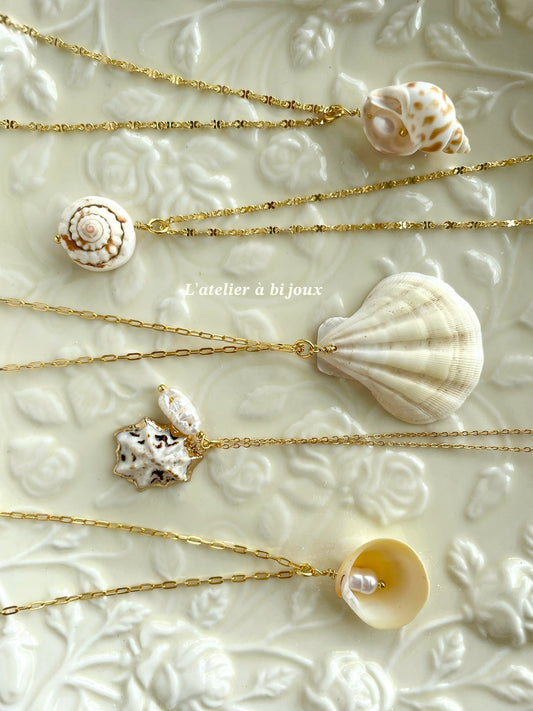 S925 chain with shell pendant necklace