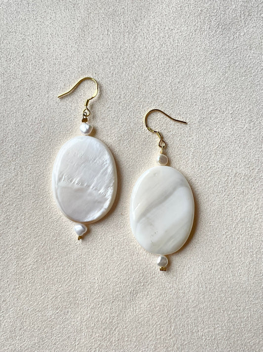 Elsa pearl & shell earrings