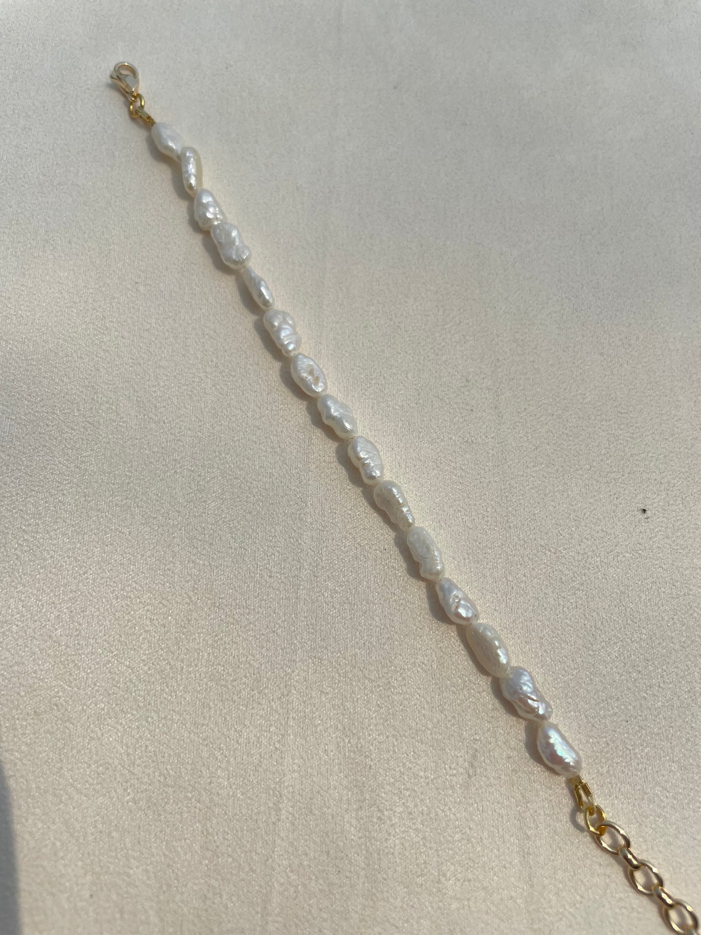 6mm keshi pearl bracelet