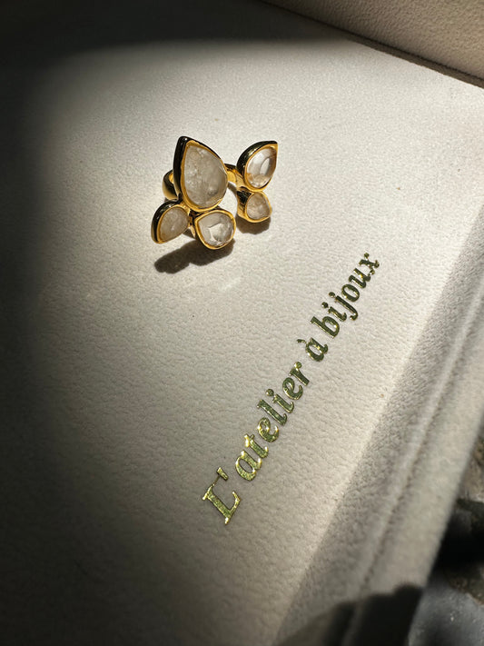 Nhẫn ngọc trai pha lê Éclosion