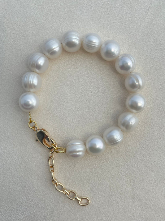 11mm thread round pearl bracelet