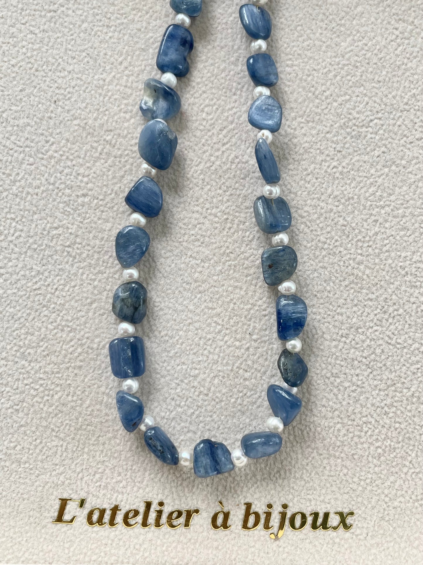 Oceanie kyanite & pearl necklace/bracelet