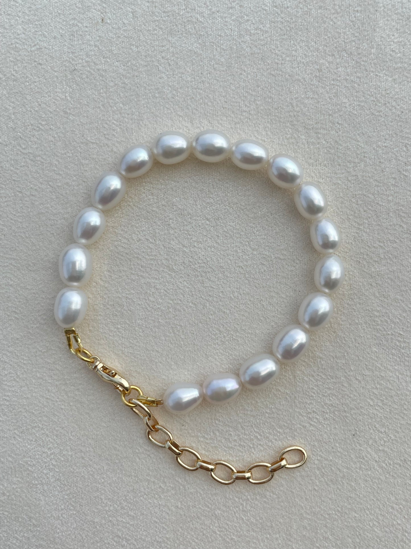 7mm oval pearl bracelet