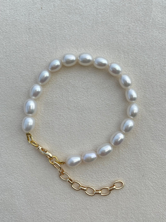 7mm oval pearl bracelet