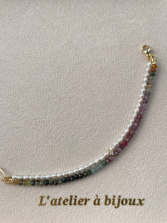 Tourmaline & pearl bracelet