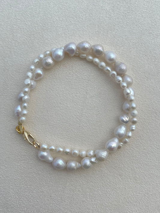 Two layer pearl bracelet