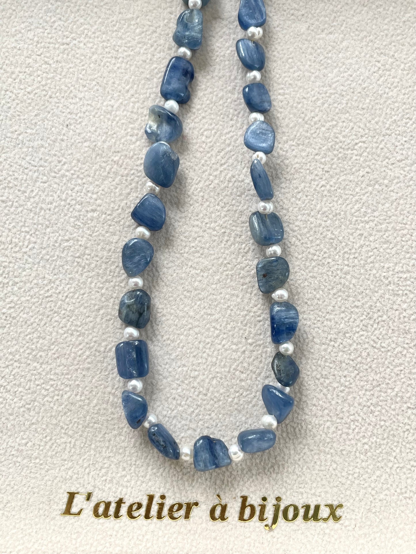 Oceanie kyanite & pearl necklace/bracelet