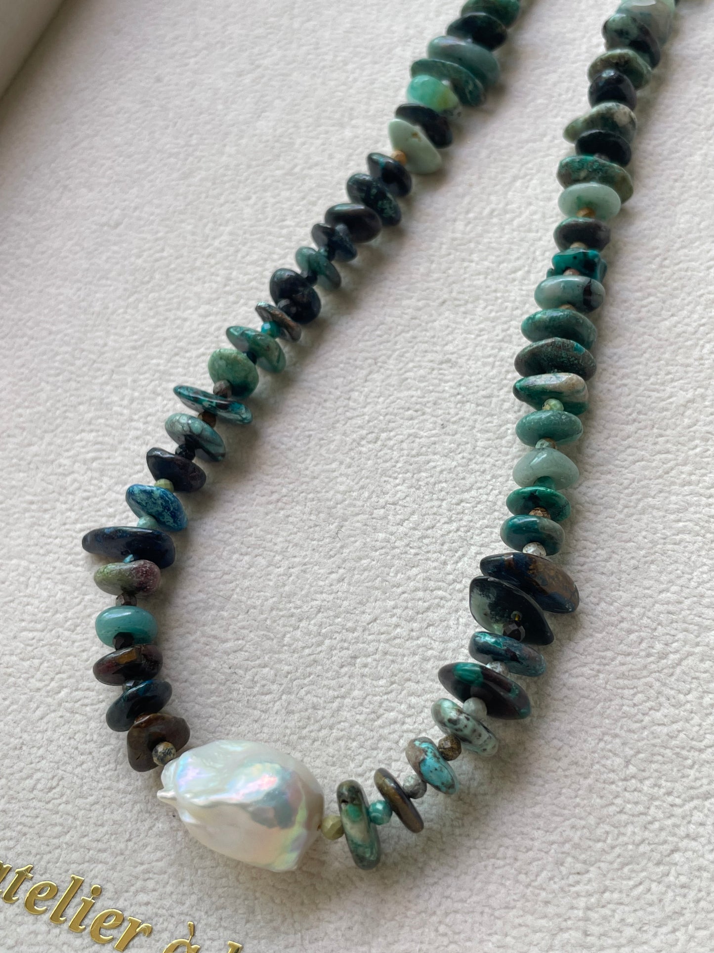 Vòng cổ ngọc lam và ngọc trai