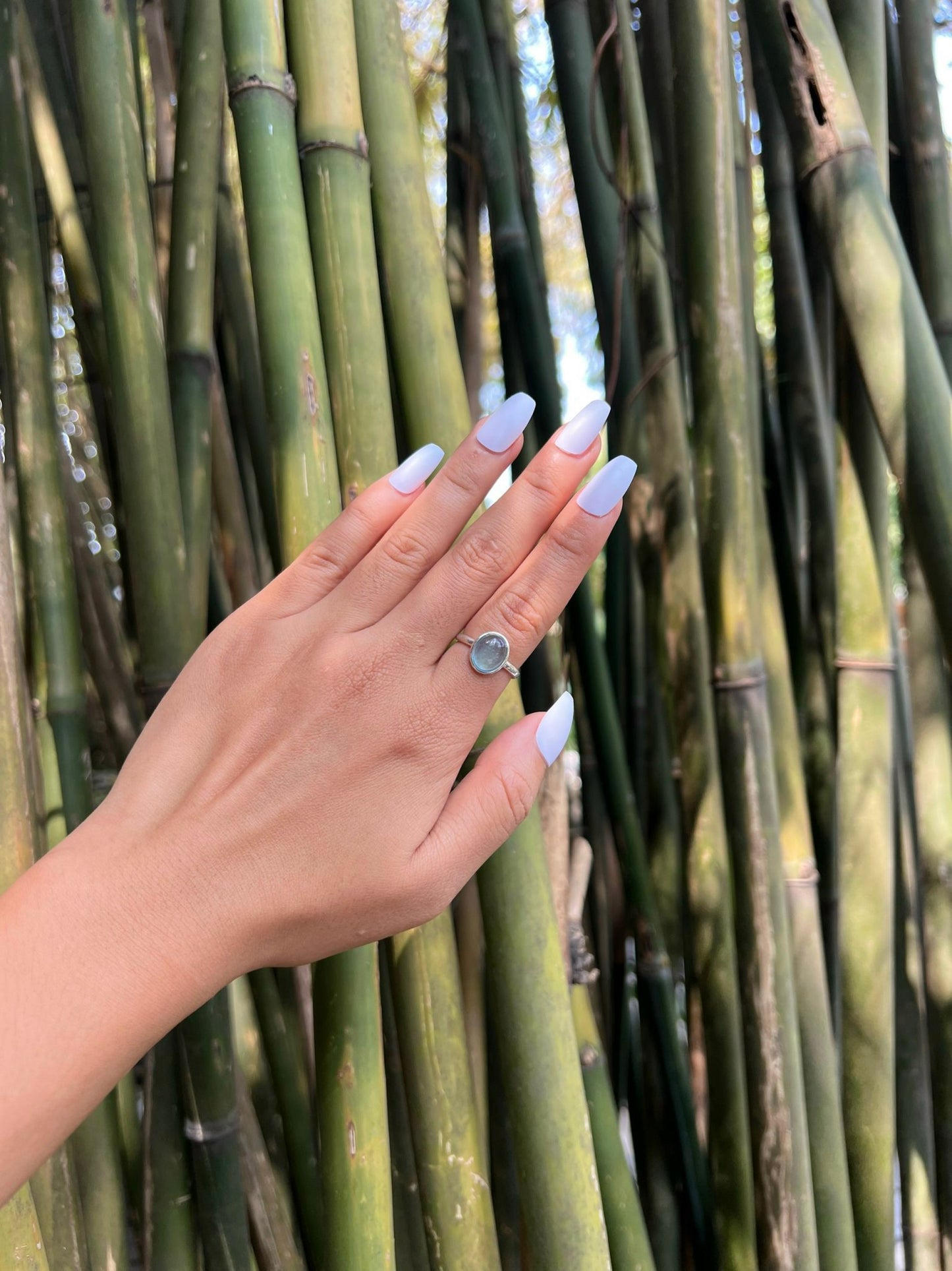 Ada Aquamarine Silver Rings