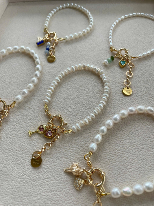 [KG]- Pearl Charm Bracelet