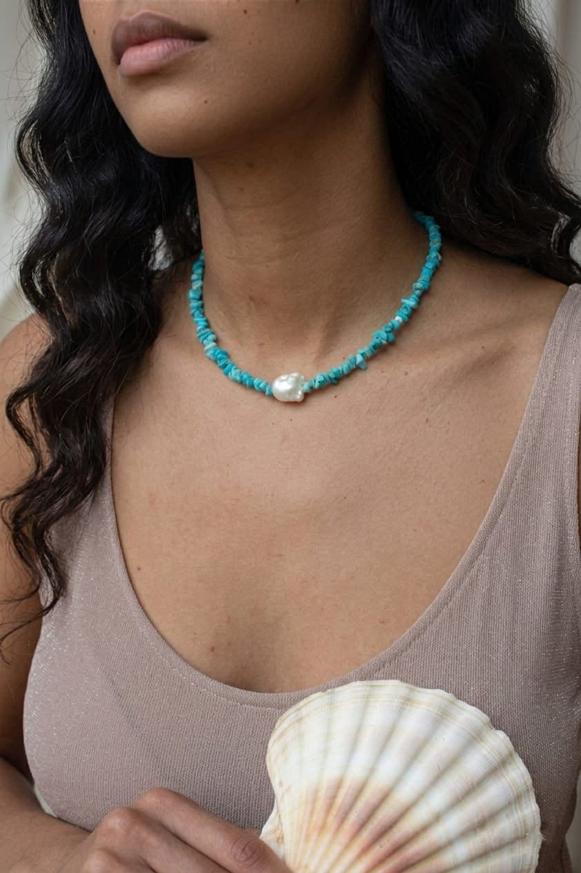 Vòng cổ Turquoise và ngọc trai