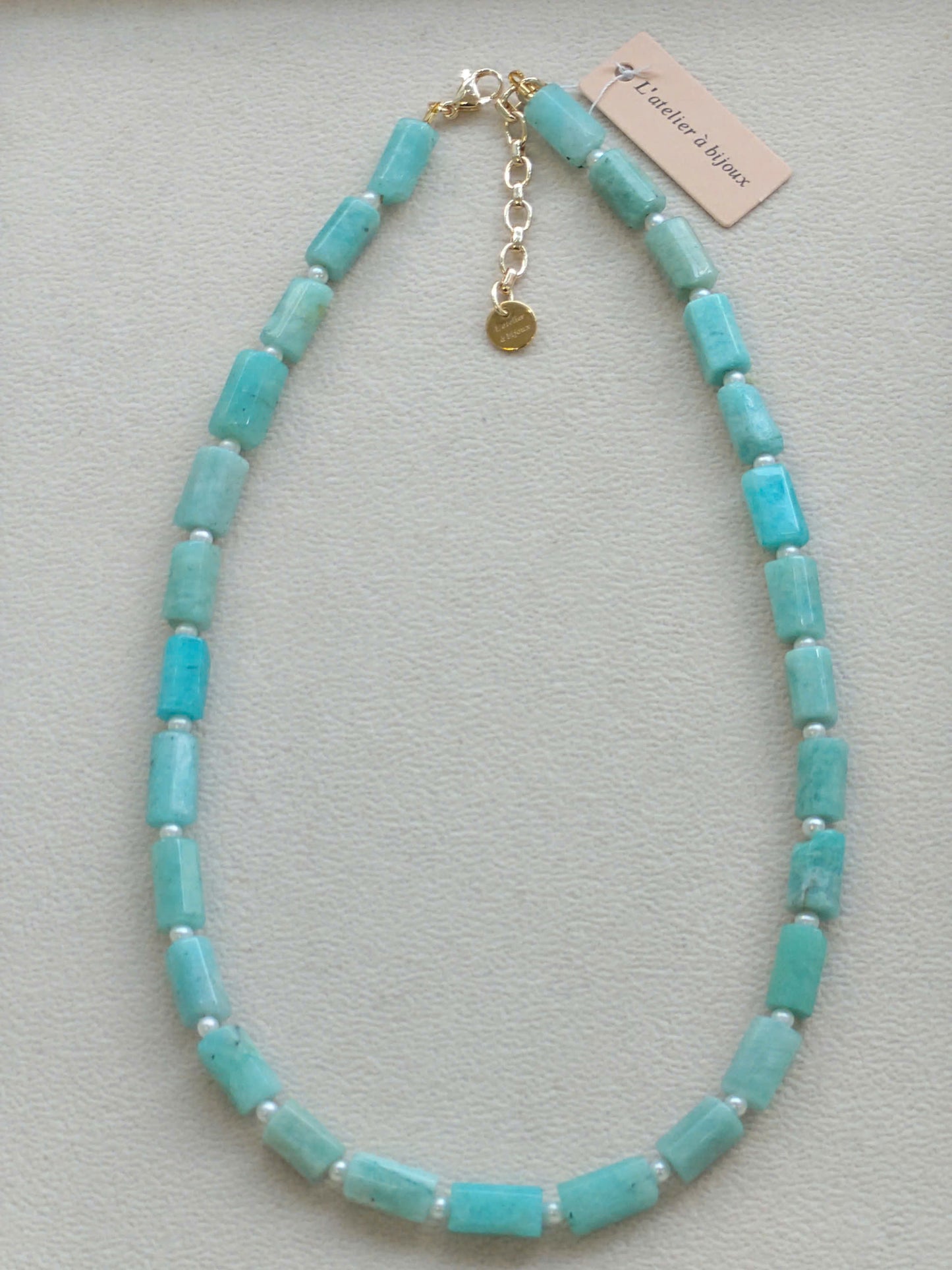 Vòng cổ Amazonite và ngọc trai